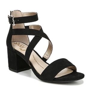 Circus by Sam Edelman Stella Microsuede Strappy Sandals Block Heel Black Sz 10